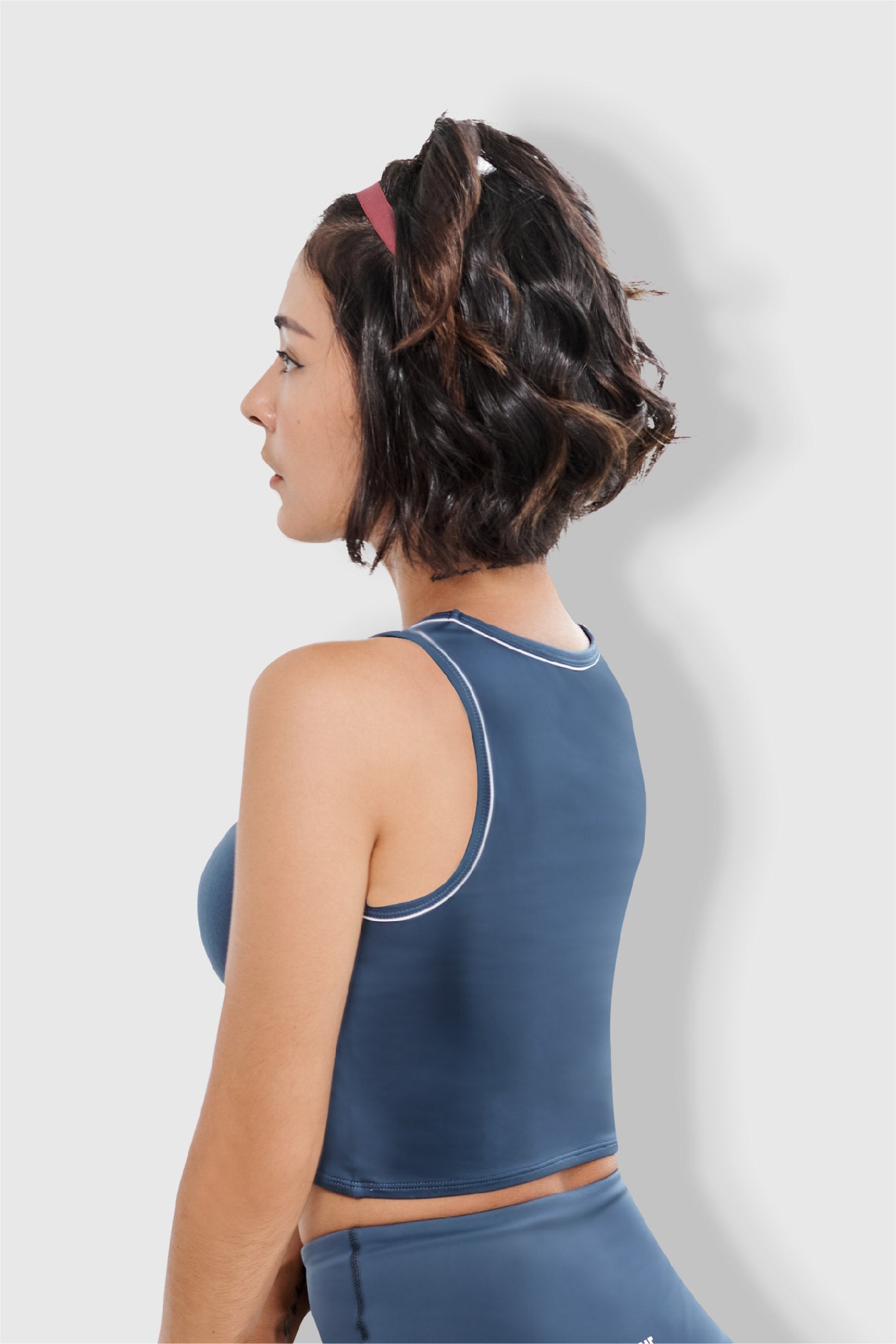 Front-knotted Short Tank - Dark Blue