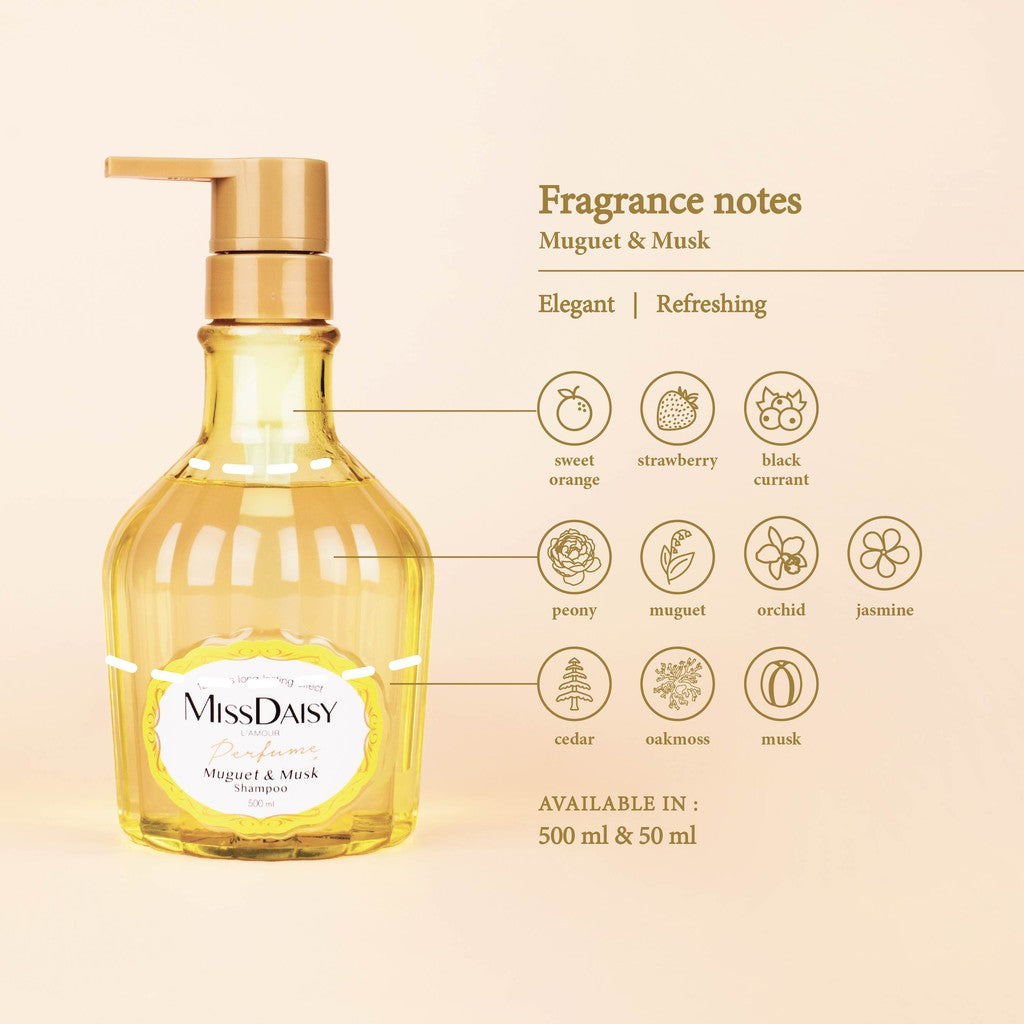 MISS DAISY | Anti Rontok Anti Lepek Wangi Tahan Lama 12 Jam | French Perfume Shampoo