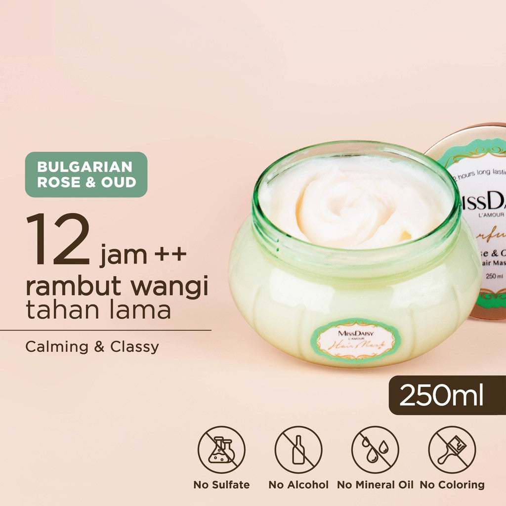 Miss Daisy Bulgarian Rose & Oud French Perfume Hair Mask
