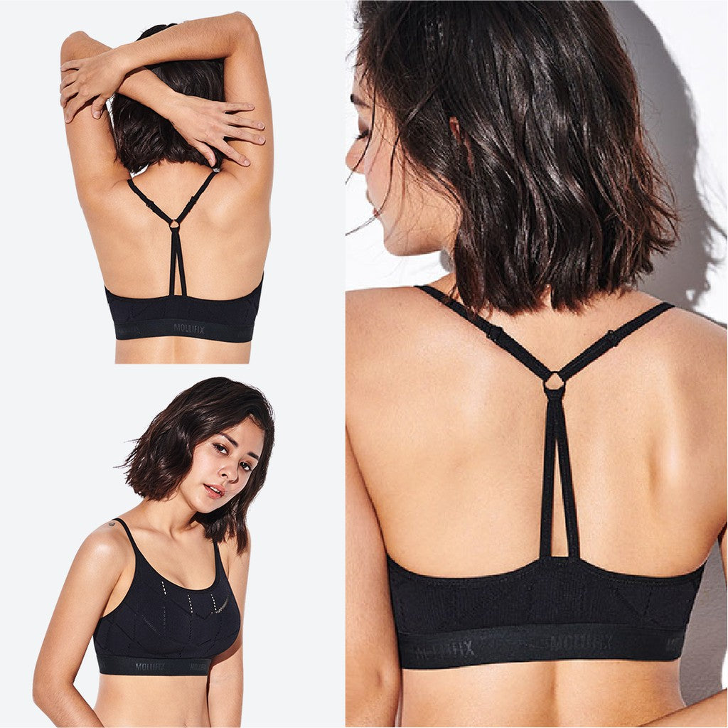 Mollifix | Y-Back Seamless - 2in1- Bebas Sakit Dada Terbentuk - Hold Me Bra Harian - Fix Pad