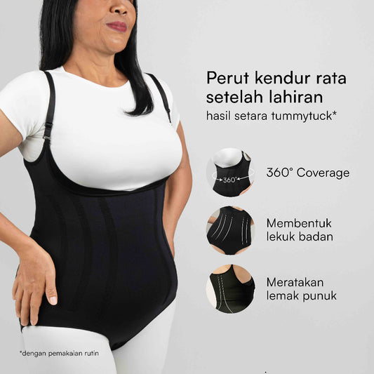 CHESS Bodyshaper / XL - Black / 2x LEBIH CEPAT LANGSING / Shapewear (Tanpa Tulang & Kawat) / Anti Gatal Ruam
