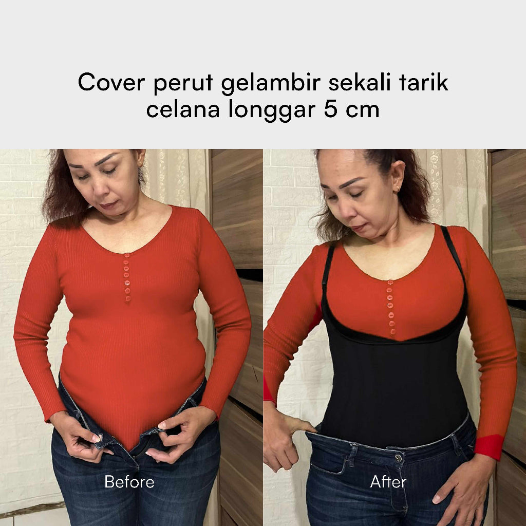 CHESS Bodyshaper / XL - Black / 2x LEBIH CEPAT LANGSING / Shapewear (Tanpa Tulang & Kawat) / Anti Gatal Ruam