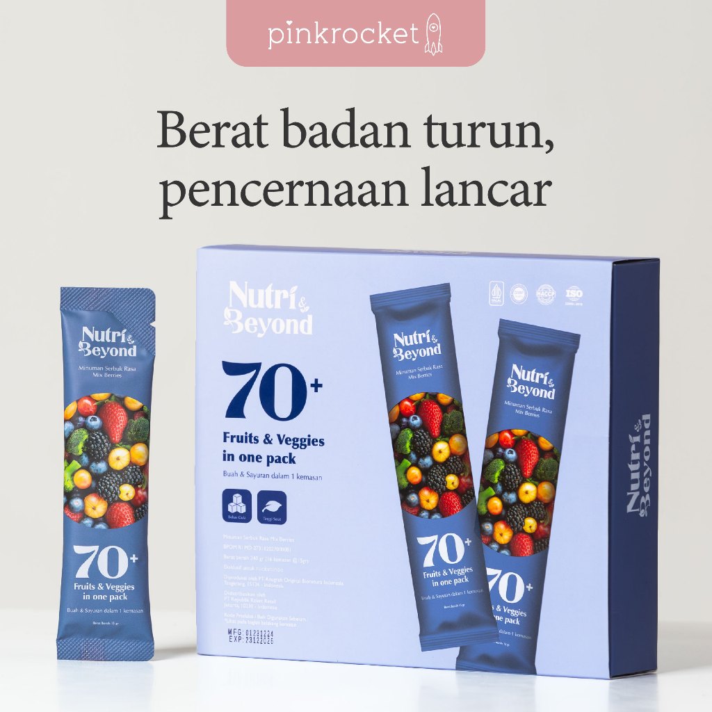 Nutri & Beyond Fiber Drink dengan Buah dan Sayur Rasa Mixberry