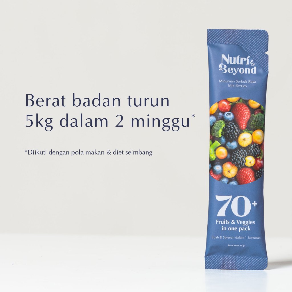 Nutri & Beyond Fiber Drink dengan Buah dan Sayur Rasa Mixberry