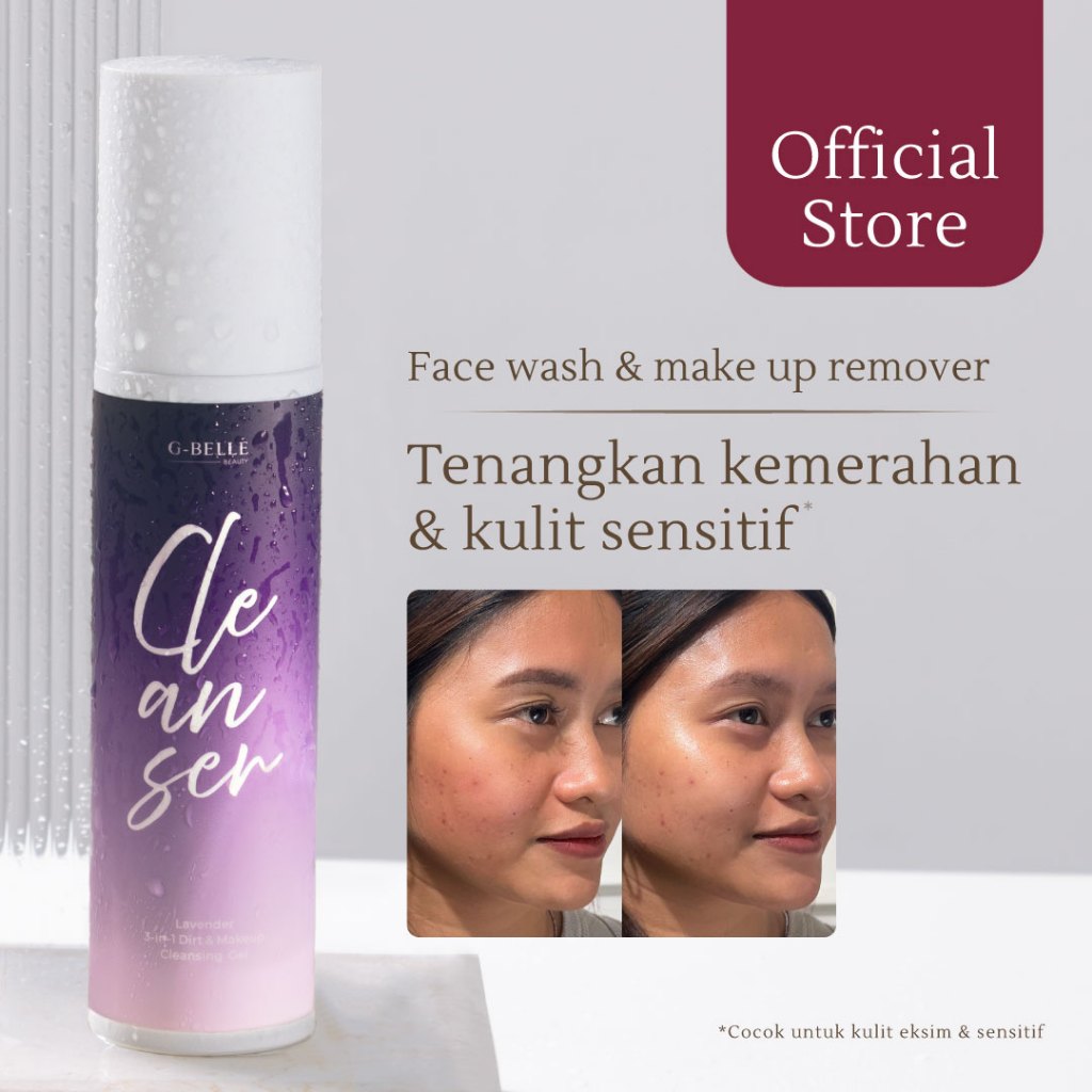 GBELLE | Make up remover & facial wash - LAVENDER 120 ml | Pembersih makeup waterproof tanpa residu | Cleansing gel | Acne Prone Skin | Kerutan | Kulit Sensitif | Kulit Kering | Lavender Oil