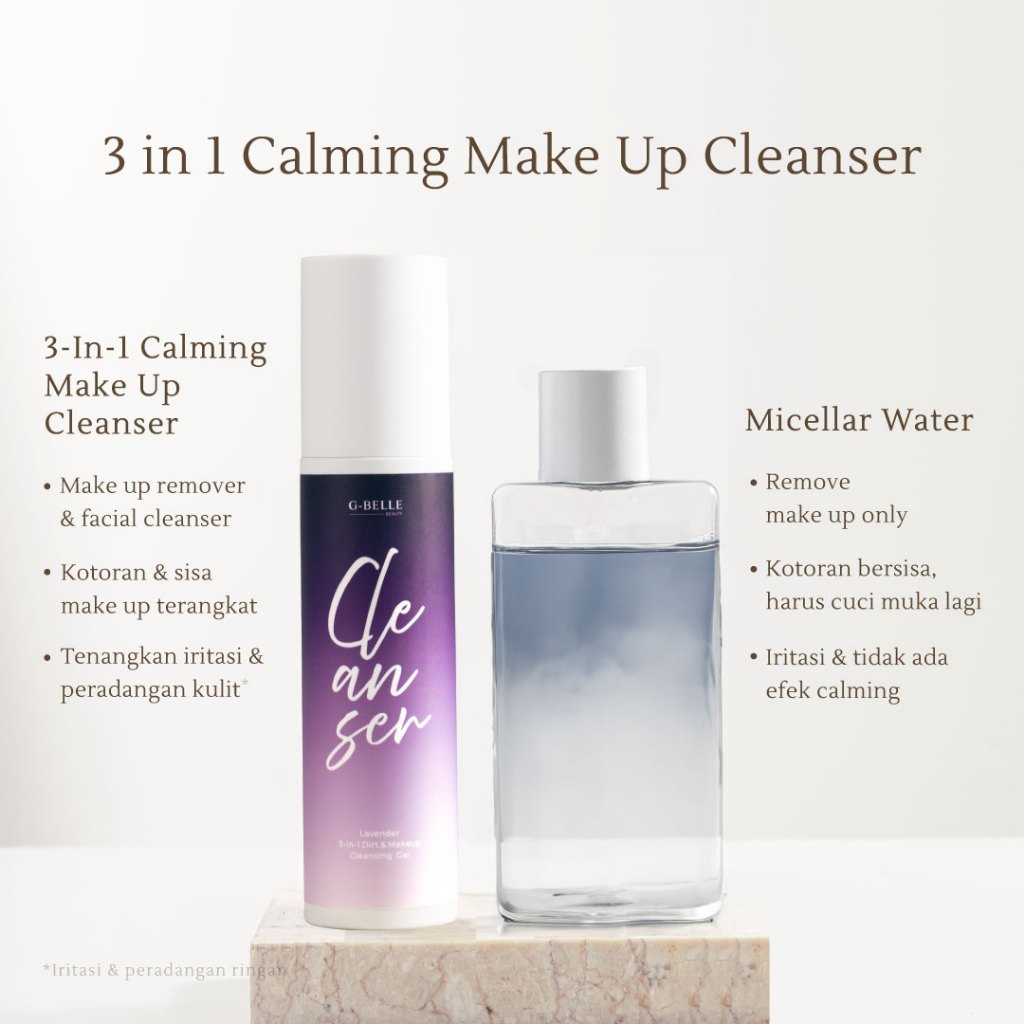 GBELLE | Make up remover & facial wash - LAVENDER 120 ml | Pembersih makeup waterproof tanpa residu | Cleansing gel | Acne Prone Skin | Kerutan | Kulit Sensitif | Kulit Kering | Lavender Oil