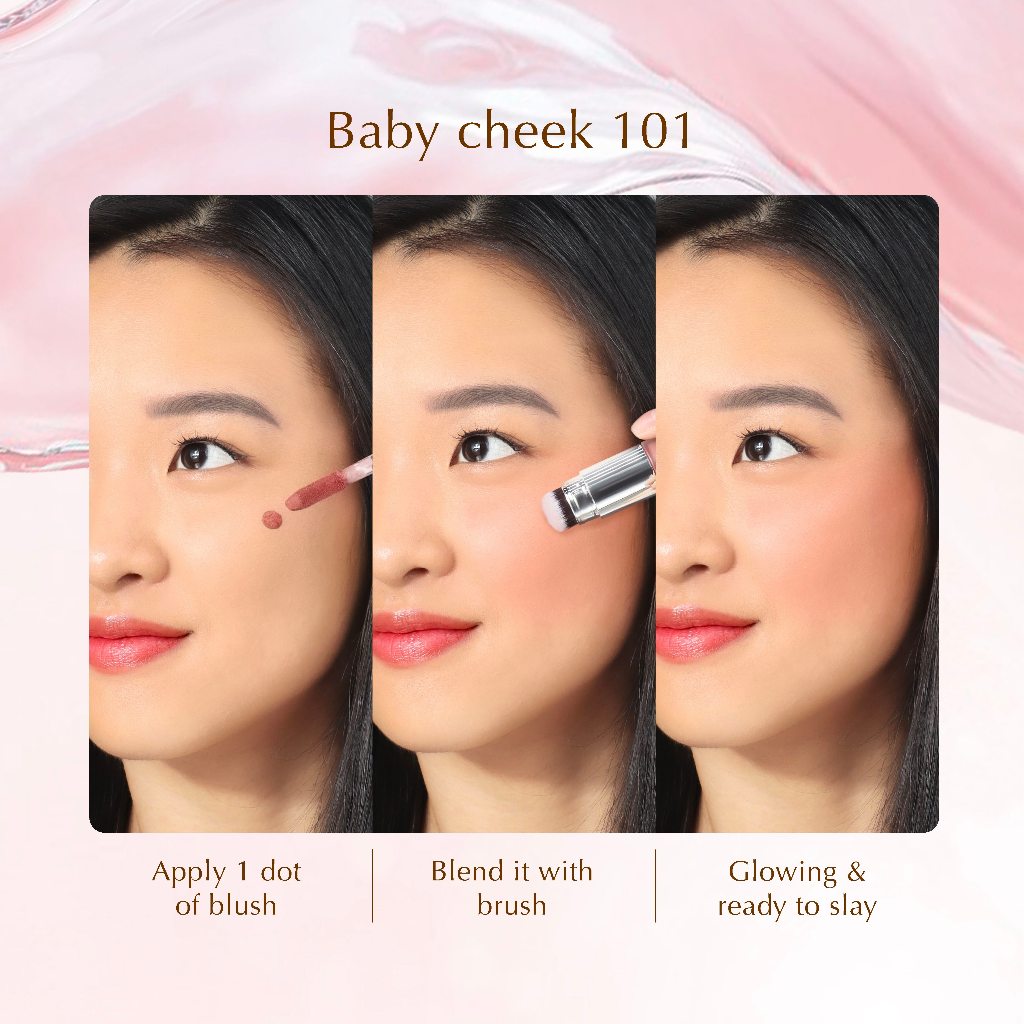Cleviant - NEW Lasting Serum Flushed Blush |  2 in 1 Aplikator Brush | Blush On |  Longlasting | Liquid Blush | Melembapkan | Fresh All Day | Dewy Finish