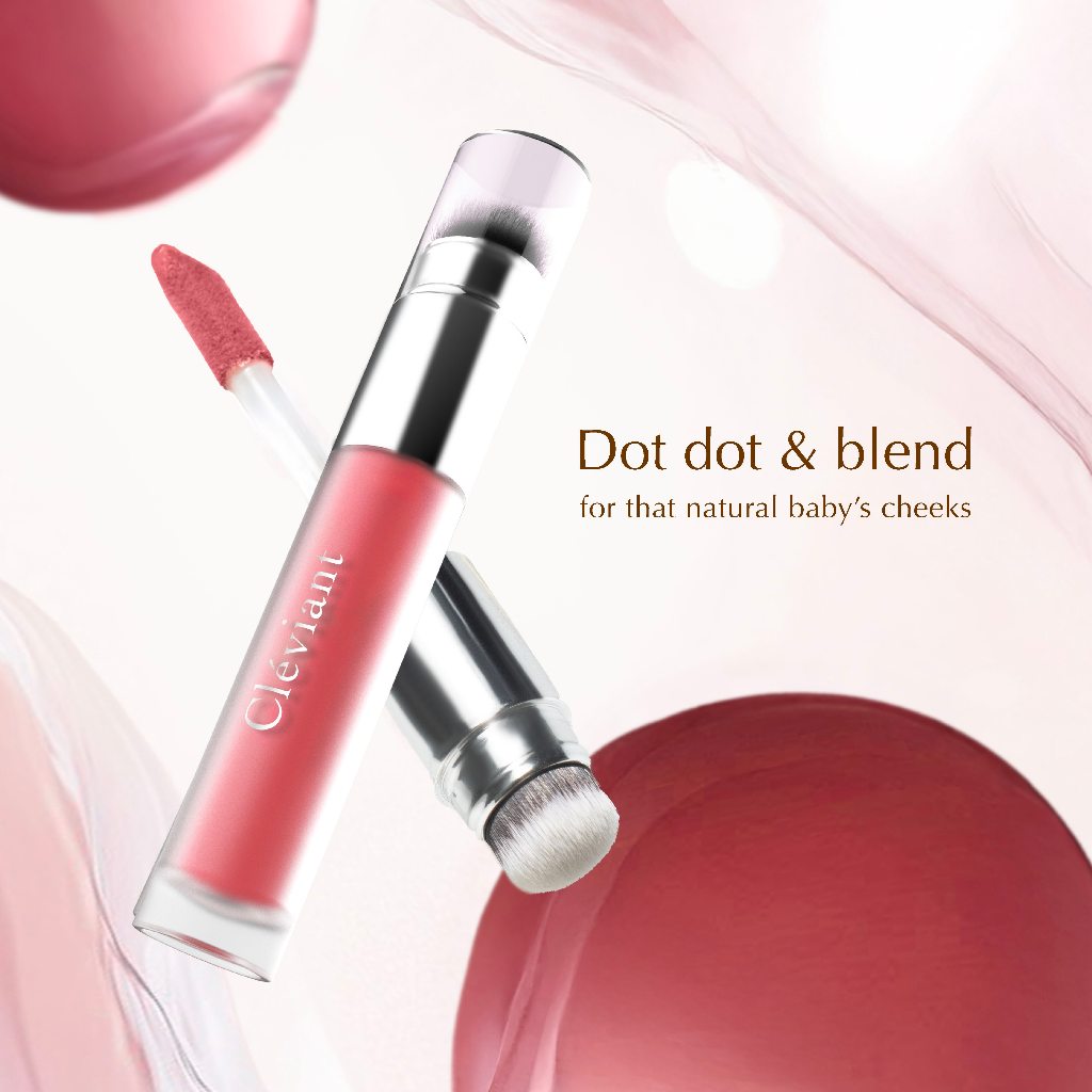 Cleviant - NEW Lasting Serum Flushed Blush |  2 in 1 Aplikator Brush | Blush On |  Longlasting | Liquid Blush | Melembapkan | Fresh All Day | Dewy Finish