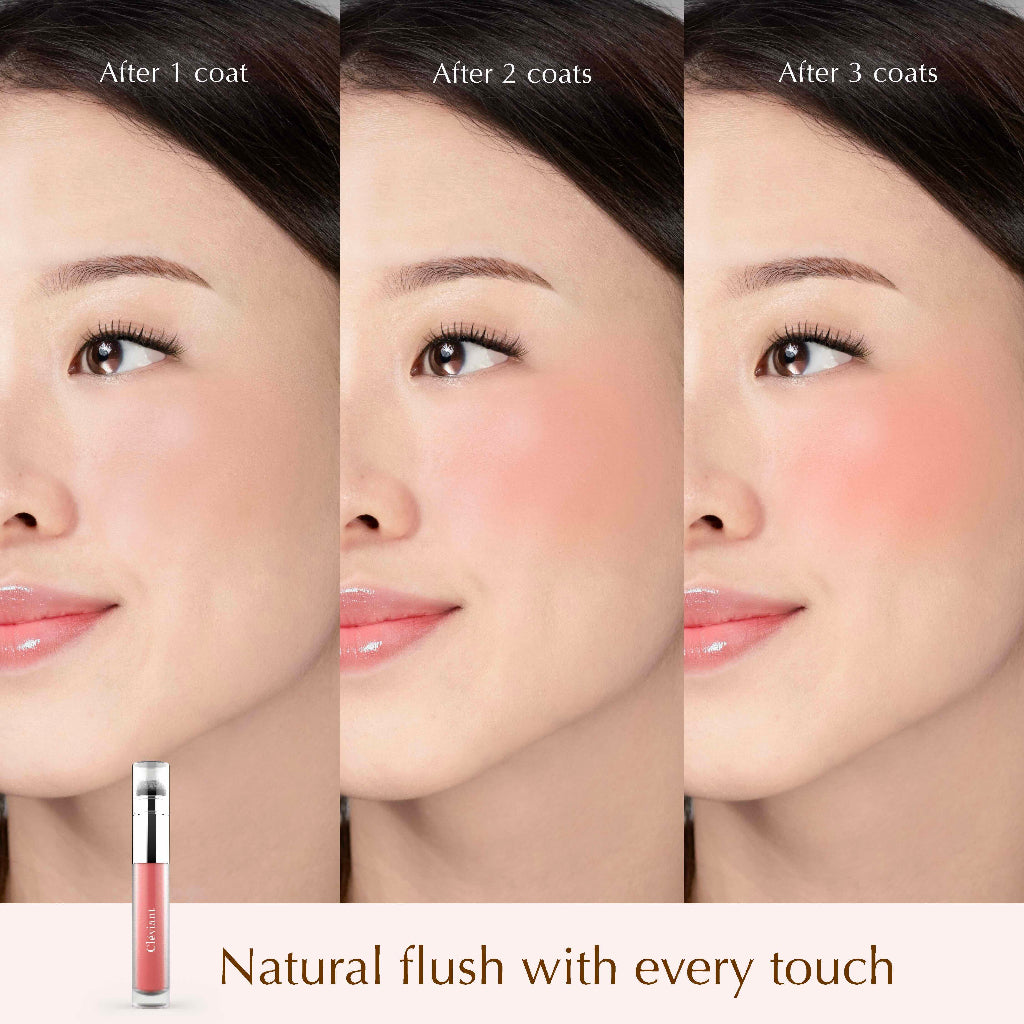 Cleviant - NEW Lasting Serum Flushed Blush |  2 in 1 Aplikator Brush | Blush On |  Longlasting | Liquid Blush | Melembapkan | Fresh All Day | Dewy Finish