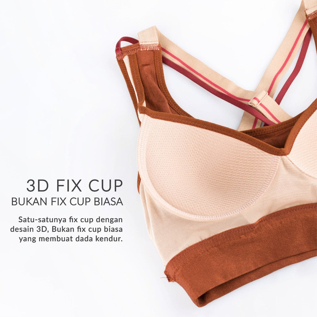 Mollifix | Ultrasoft Strappy - 2in1-Bebas Sakit Dada Terbentuk - Hold Me Bra Harian - Fix Pad