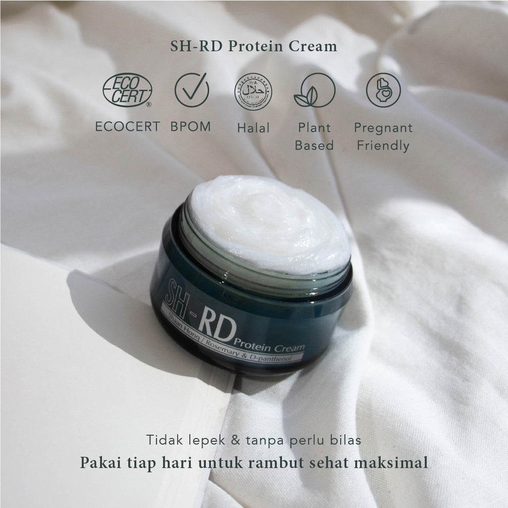 SHRD Protein Cream 50ml | Perawatan Rambut Kering, Rontok| Vitamin Rambut & Heat Protector