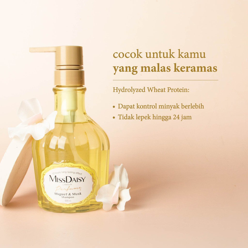 MISS DAISY | Anti Rontok Wangi Tahan Lama 12 Jam | Muguet & Musk French Perfume Shampoo 500ml