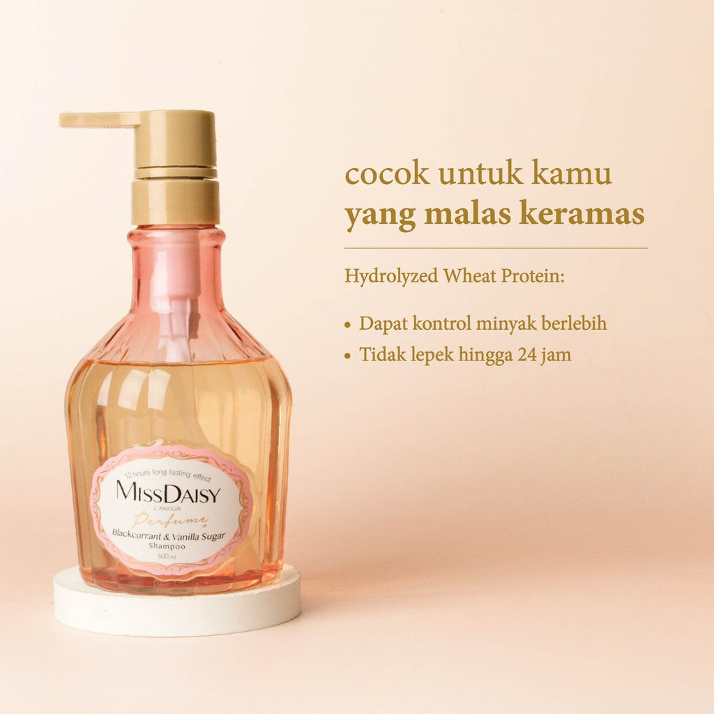 MISS DAISY | Anti Rontok Wangi Tahan Lama 12 Jam | Blackcurrant & Vanilla Perfume Shampoo 500ml