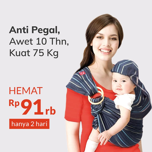 Mamaway / Gendongan Bayi ANTI PEGAL / Tahan 75 Kg, Utk 0-10 Thn / Baby Ring Sling