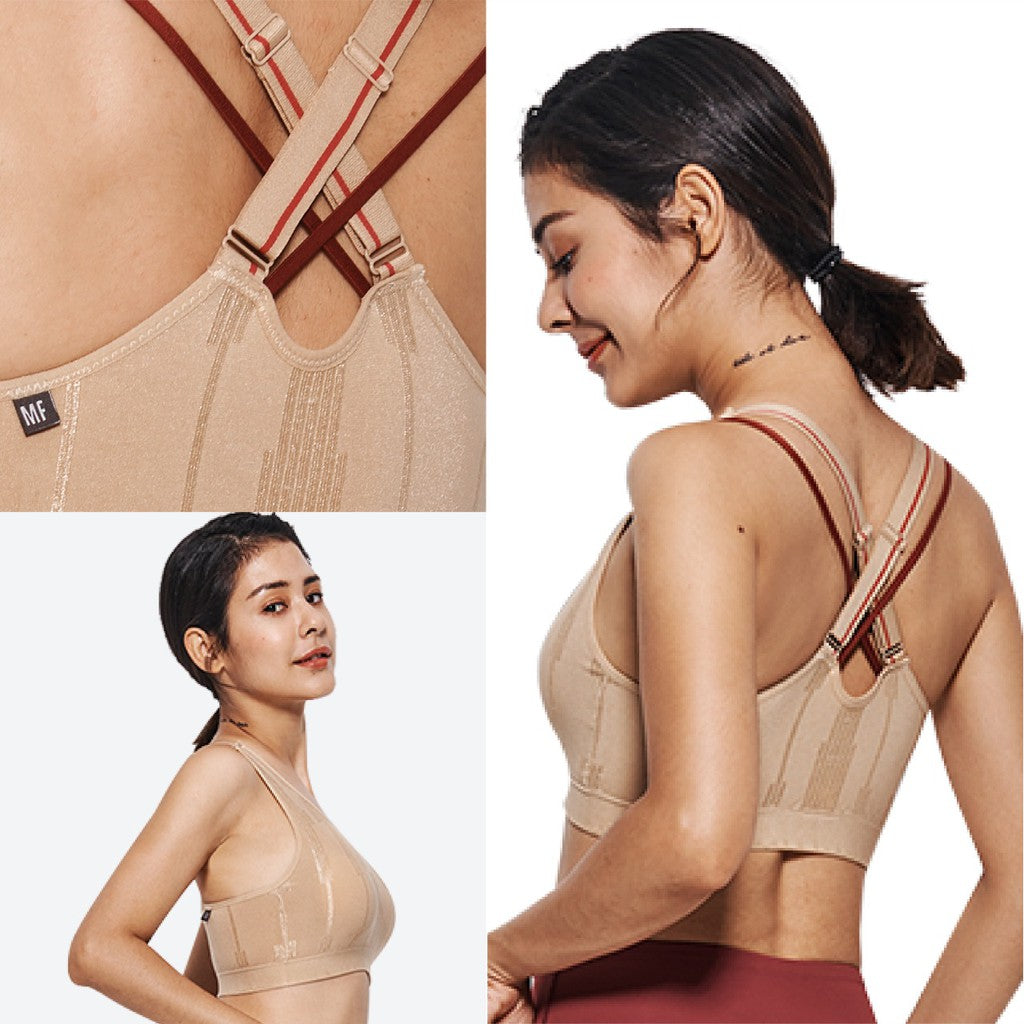 Mollifix | Ultrasoft Strappy - 2in1-Bebas Sakit Dada Terbentuk - Hold Me Bra Harian - Fix Pad